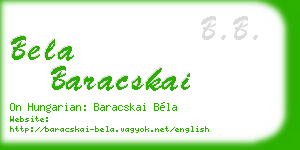bela baracskai business card